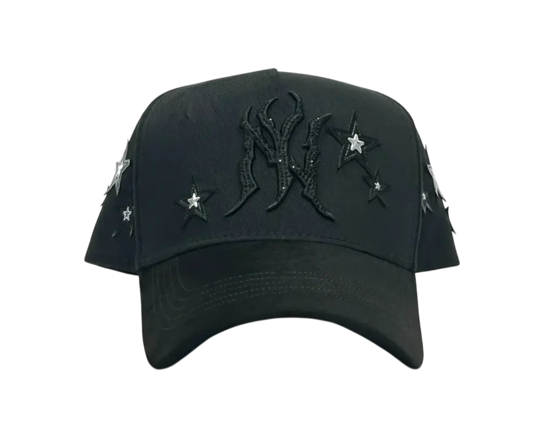 CAP FANS BLACK NEW YORK SNAPBACK HAT CFNYSTARS BLKSIL