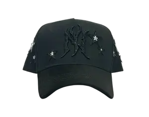 CAP FANS BLACK NEW YORK SNAPBACK HAT CFNYSTARS BLKSIL