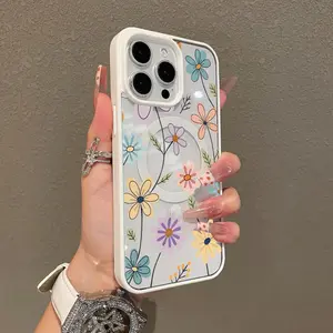 Premium Magnetic Case for iPhone11/12/13/14/15/16/promax Simple line flowers y2k cased MagSafe Ready, Anti-Fall, Springtok and Ultra-Thin Design | Perfect for Everyday Use Protector Screen Protector Aesthetic Resistance