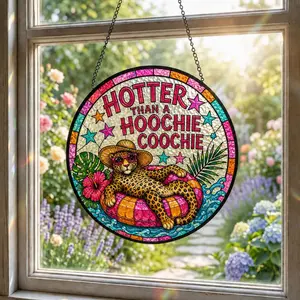 Leopard Suncatcher, Hoochie Coochie Suncatcher, Trending Suncatcher, Catch Phrase Suncatcher, Lake Suncatcher, Viral Suncatcher