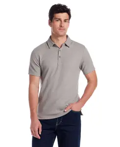 Short Sleeve Stretch Waffle Polo in Ultimate Grey
