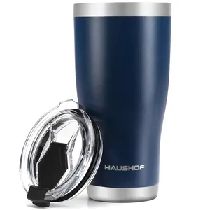 #SpringGlowUp HAUSHOF 20 oz Tumbler, Stainless Steel Vacuum Insulated Coffee Tumbler Water Cup, Double Wall Travel Mug with Lid, Perfect for Hot and Cold Drinks