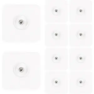 10 Pack Adhesive Wall Hooks Wall Hooks for Hanging Nails Free Sticker Screw Free Sticker for Bathroom Kitchen Office Home Reusable Adhesive Wall Mount Hooks Heavy Duty Waterproof Picture Hangers