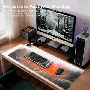 Heated Mouse Pad Hand Warmer, XL Heated Desk Pad, Electric Warm Desk Mat with 4 Heating Levels for Computer Keyboard, 31.5" x 13" Large Mousepad for Home Office Work