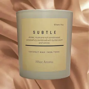 HHA "Subtle" 14oz Candle, coconut wax, non-toxic. Gift Bedroom valentines day self care Aroma Decor Vanilla Decoration Scented