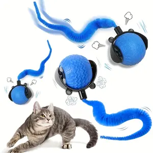1pc MIAOQUANJI Interactive Cat Toy with Automatic Rolling Ball - USB Rechargeable, Smart Tail Ball for Indoor Cats, Durable Plastic, All Breeds & Sizes, Interactive Playtime, Cat Toy, Playful Design, Smooth Surface