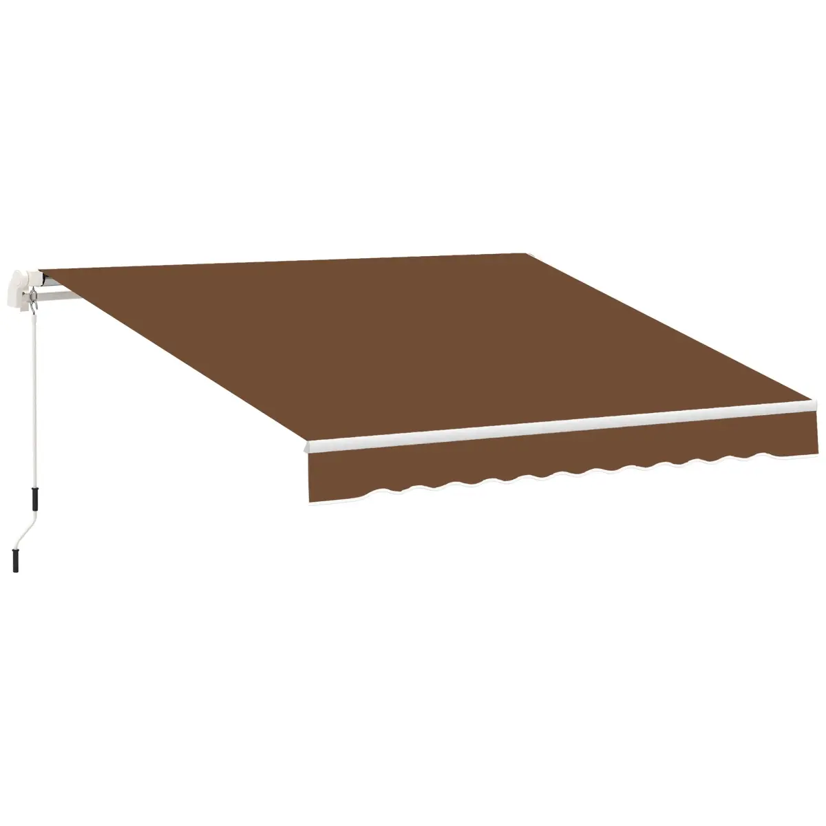 212 Main 840-150CF Sturdy Aluminium Manual Retractable Wall-Mount Rectangular Awning Shelter, 10x8ft Size, 18.5 lbs Coffee Polyester Fabric Shade, UV Prevention, Heat Reduction, Adjustable Protection, Easy Crank Opening, Assembly Required for Patio Deck