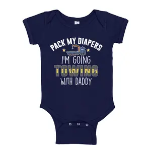 I'm Going Towing with Daddy Tow Truck Baby One Piece Or Toddler T-Shirt Children's Clothing, Tow Truck Baby, Towing With Daddy, Fathers Day Gift for Dad