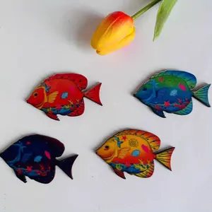 4 Fish Wall Decorations, Indoor Outdoor Fish Art Sculpture, Perfect Gift for Mom Dad Friends, Moving House Gift Idea