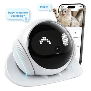 1080P Pet Camera Robot: Indoor Movable Home Security Camera with App Control, Night Vision, 2-Way Talk, Motion Detection, SD Card Storage, Smart Pet Cam for Cat/Dog/Baby/Elderly Monitor