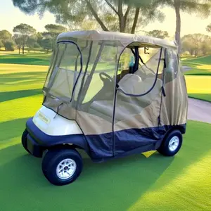2 Passenger Golf Cart Mesh Driving Enclosure Cover with Mosquito Netting, 56" Roof Length, Commercial Grade Zipper for Enhanced Insect Protection