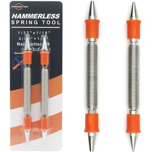 2-Piece Dual Head Nail Setter Kit with 1/32-in 1/16-in 3/32-in 1/8-in Heads, Hammerless Nail Set Trim Pak for Wood
