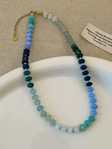 Women's Natural Stone Beaded Choker Necklace Boho Style Handmade Casual Jewelry for Daily Wear & Beach Vacation Accessories Vintage Bohemian Jewelry Daily Wear Accessory, Trendy Women Bags