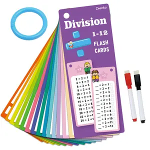 15 Pcs Erasable Reusable Math Learning Cards for Kids, Addition Subtraction Multiplication Division, School Training Teaching Aids, Visual Learning Tools