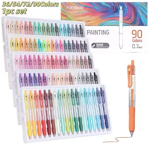 Languo 90 Color Acrylic Gel Pen Set, Press-Down Acrylic Paint Pens, 0.7mm Tip, Ideal for Coloring, Card, Rock, Glass, Fabric, DIY Crafts, Coloring Materials Set, Coloring Supplies