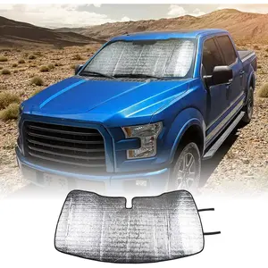 Windshield Sunshade UV Ray Reflector Sunshade Visor for 2015-2020 Ford F150 F250 F350 Trucks,Silver