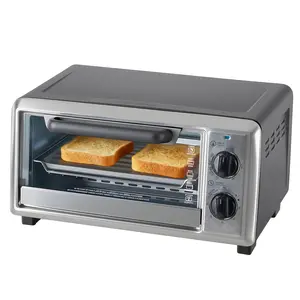 Small Countertop Oven 10.6Qt – Bake Toast Broil, 1000W, 30 Min Timer, Temp 212-400°F, Baking Pan & Rack Included – for Snacks, Leftovers, Small Portions