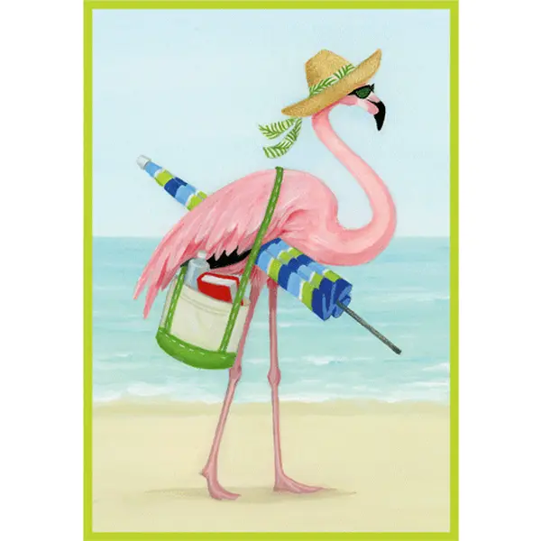 Beach Mode Flamingo Birthday Card