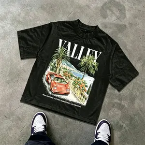 Valley LA Sports Car Palm Tree Graphic Tee | Luxury Vintage Streetwear T-Shirt