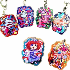 6 Ops TADC Acrylic Keychains, Amazing Digital Circus Fan-made Acrylic Charms Pomni Ragatha Jax Caine Kinger Zooble Anime Chibi Gifts