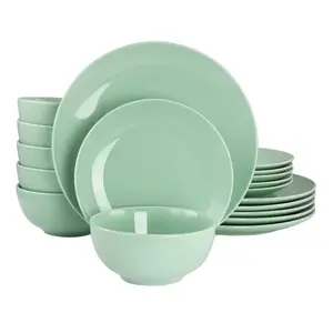 Elama Luna 18 Piece Porcelain Dinnerware Set