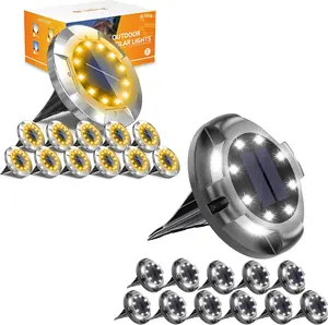 Biling,Solar Ground Lights Outdoor,  Bright Longevity Solar Lights Outside, Waterproof Flat Solar Pathway Lights Landscape Lighting for Garden Yard