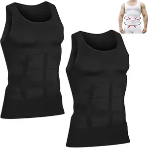 2PC  Tank Tops for Men,Men's Shaper Luv Undershirt,Male Compression Tummy Control Shapewear 2025 Body Shaping Underwear Shaping Waistwear Menswear Socks Bestie Operator