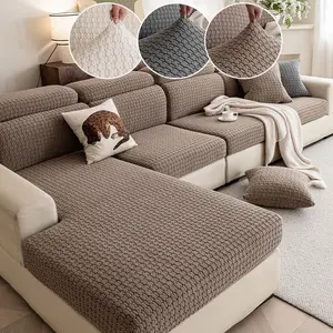 Stretchable Sofa Cover with Elastic, Sofa Slipcover, All-Season Soft Skin-Friendly Modern Style, Eco-Friendly for L-Shaped and 1/2/3/4 Seater Sofas