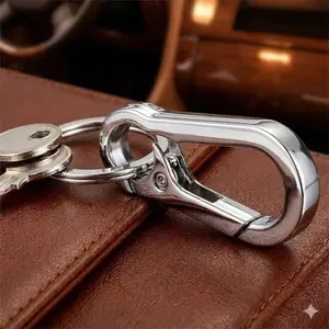 Titanium Carabiner Keychain: Quick-Lock Spring Clip, Heavy-Duty & Lightweight. Secure Key Organizer for Outdoor, EDC, Commute & Travel. Anti-Theft, Portable, Reliable Hook for Keys & Gear.