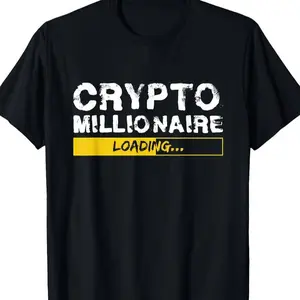 Crypto Millionaire Loading Funny Crypto Graphic 100% Cotton T-Shirt | Round Neck Unisex Tops Tees T-Shirts