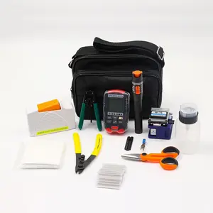 12 in 1 FTTH Fiber Optic Tool Kit - Includes OPM, VFL, FC-6S Cleaver, Cleaner Box, Cable Strippers and Splice Sleeves