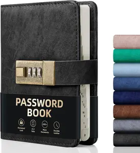 Password Book with Lock, Password Book with Alphabetical Tabs 600+ Password Spaces, Password Logbook, Password Keeper for Computer 4.33 X 6.18 Inch Black