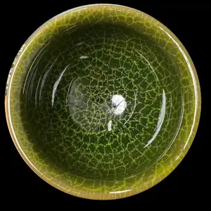 JianZhan-Chinese tea cap-Green forest.cracked.jianzhan teacup.Handcraft Chinese teacup