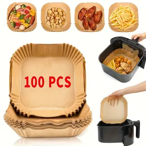 100pcs, Air Fryer Liner, Non-stick Paper Liner, Disposable Cooking Liner for Restaurant, Kitchen Accessories, Kitchen Gadget