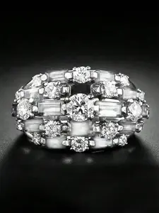1 PC Glamorous Cubic Zirconia Marquise Cut Stackable Engagement Ring For Women Wedding Valentine's Day Party Gift