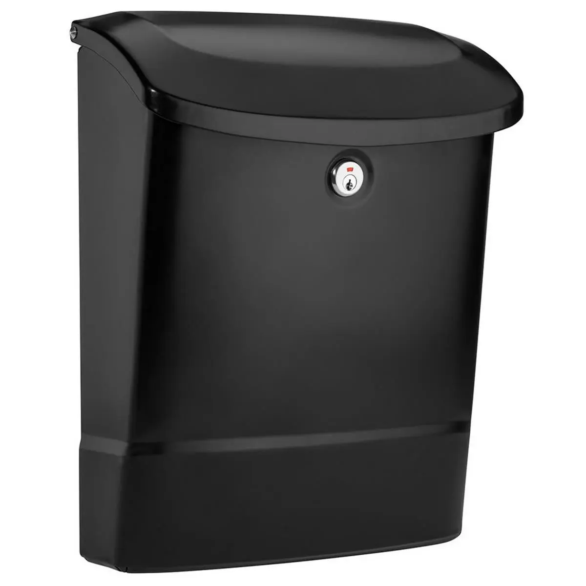 212 MAIN Parkside Locking Wall Mount Mailbox - Black Galvanized Stainless Steel, with Compartment for Mail Storage