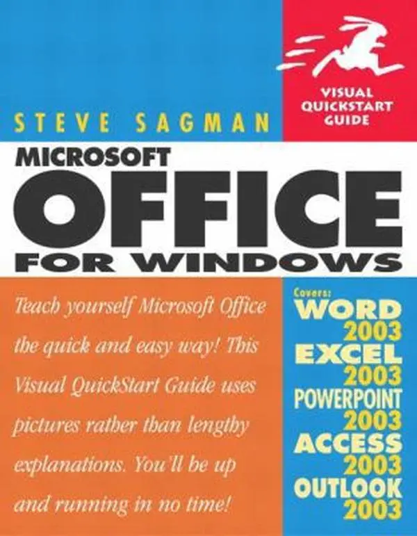 Used Microsoft Office 2003 for Windows Paperback Book by Stephen W. Sagman - English, Includes PowerPoint Tips, Excel Instructions, Screenshots, Visual Quickstart Guide
