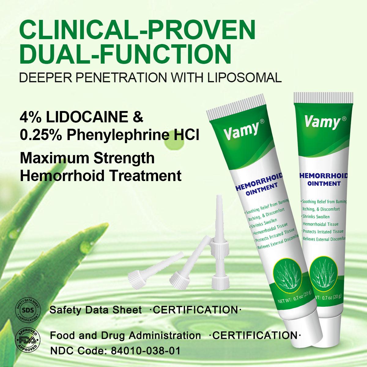 VAMY Organic Aloe Soothe Hemorrhoid Cream-Gel 1.4oz - Lidocaine & Phenylephrine for Pain/Swelling/Itching Relief Acne Sensitive Skin Repair Skin Repair Naturals Healing Healthcare Therapy Therapeutic Aloevera Moisturizers Treatment Nature beef tallow skin
