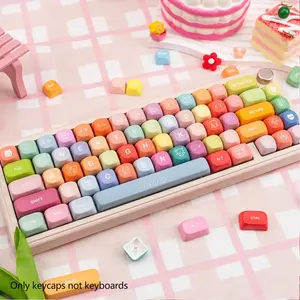 Moa High-Height Pbt Keycap Set, Five-Sided Sublimation Candy Theme, Compatible with Cherry Mx Switch Mechanical Keyboard, DIY Kit, Sublimation Printing