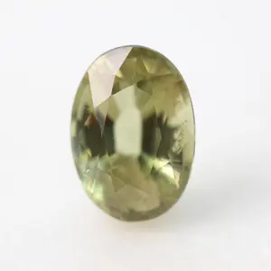 0.97 Carat GIA Certified Color-Change Yellow Green Oval Chrysoberyl Alexandrite for Custom Work - Inventory Code YGAO097