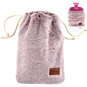 samply  Water Bottle with Soft Cover, 2L  Water Bag for Menstrual Cramps, Neck and Shoulder Pain Relief,  Compress, Hand Feet Warmer, Violet