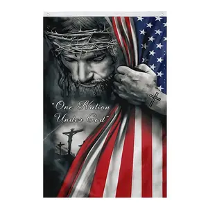 Tapestry  Christian Patriot American 3x5Ft Flags One Nation Under God Tapestry for Outdoor Indoor Decoration Double Sided Heavy Duty Canvas Fade Resistant Banner  Tapestry