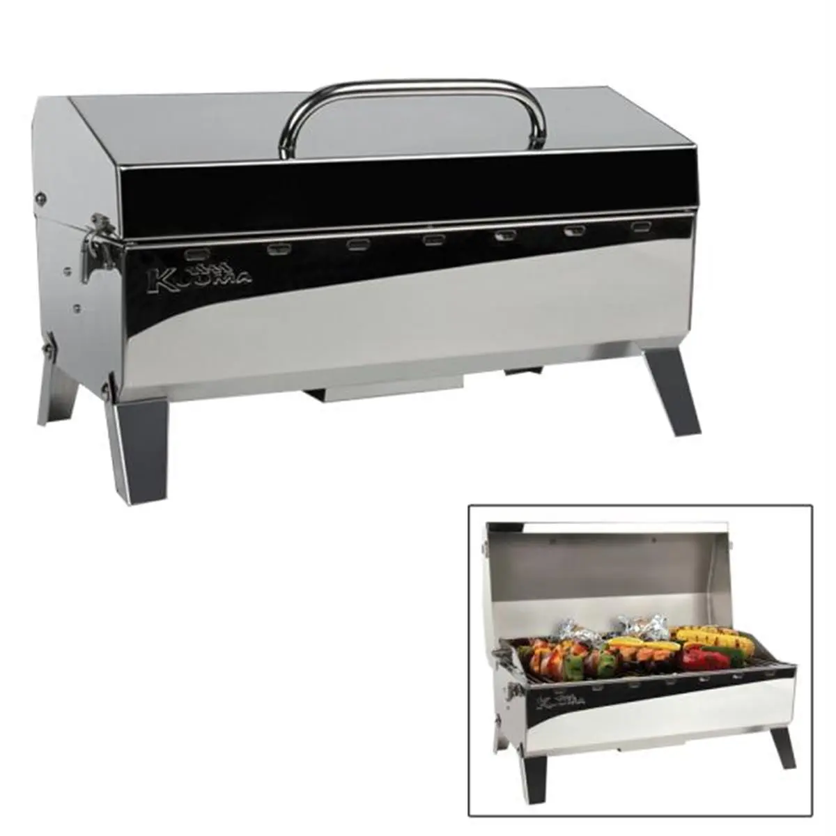 Kuuma Stow N Go Compact Portable Gas Grill - 160 in, 13,000 BTU, Thermometer, Regulator, Igniter, Portable Freestanding Barbecues for Outdoor Cooking (by Kuuma Products)