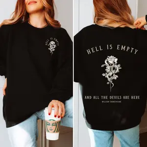 Shakespeare Sweatshirt Gothic Clothes Dark Academia Clothing Fairy Grunge Crewneck Light Academia Alt Clothing Witchy Clothes Goth Sweater  both side