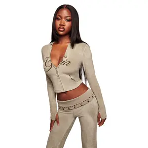 BLARE STUDDED TERRY HOODIE - STONE