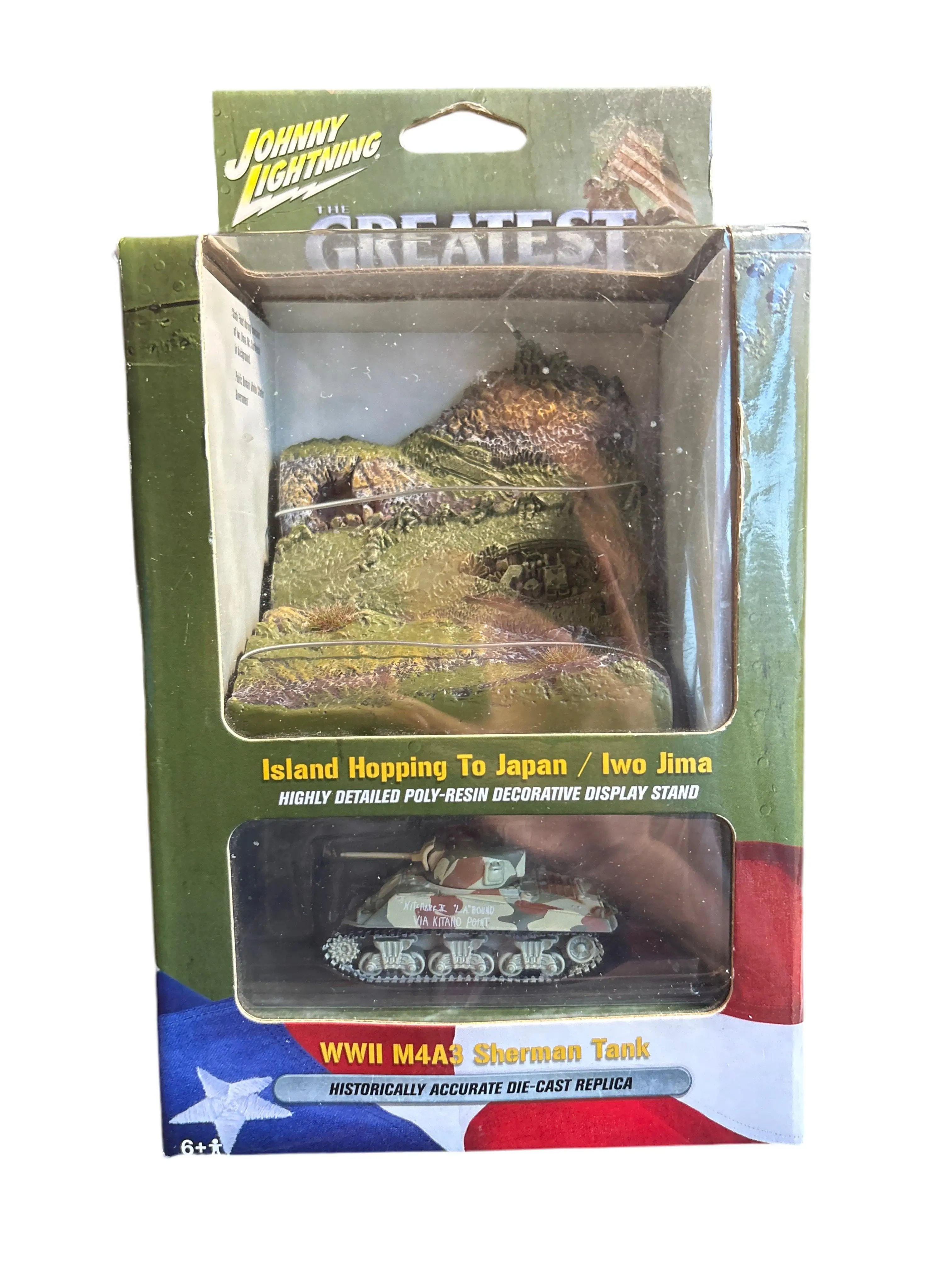 Johnny Lightning Island Hopping To Japan/Iwo Jima WW2 M4A3 Sherman Tank Diecast