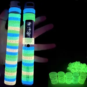 50-PCS, luminous fishing rod grip rings, handle decorative rings, silicone anti-slip rings, jump rope handle covers