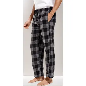 Men's Fleece Pajama Pants with Pockets – Plaid Lounge Bottoms, Microfleece Sleepwear.Available in 1-Pack or 3-Pack.Soft & Warm for Home, Bedroom & Relaxation.