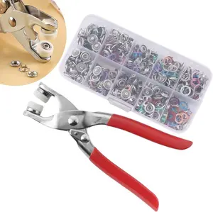 100pcs & Manual Pressure Pliers Claw Snap Invisible Colored Metal Buckle Kit Fabric Fastener Instant Tool for Handicraft Clothing & Hat,Seamless Stitching,Supplies Crafts DIY Sewing Crafts Household Tailor