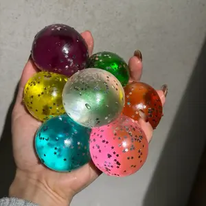 Handmade Viral Rainbow Juicy Glittering Gummy Sugar Squishy Stress Ball Sensory Toy